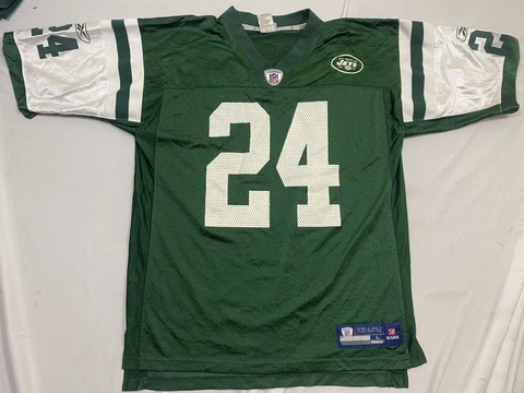 M9 REEBOK N.Y New York Jets Football Darrelle Revis #24 MEN'S Green Jersey L Cover