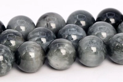 Cuentas redondas de crisoberilo gris profundo natural genuino de 12 mm A+ Foto 1 de 4