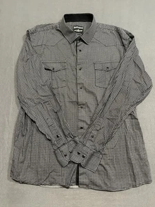 Barabas Shirt Adult 2XL Black Textured Long Sleeve Pearl Snaps Button Up Men’s - Picture 1 of 8