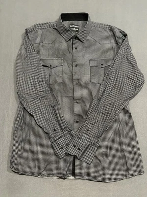 Barabas Shirt Adult 2XL Black Textured Long Sleeve Pearl Snaps Button Up Men’s - Image 1 of 4