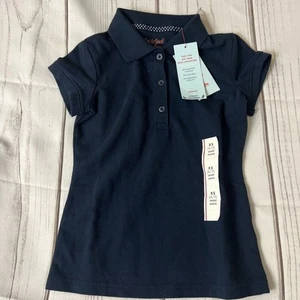 Cat & Jack Girls School Uniform Polo Shirt Navy Size XS 4/5 NWT - Picture 1 of 2