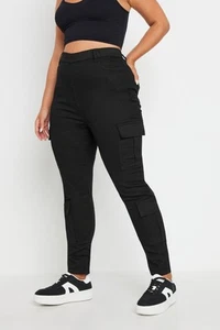 Yours Curve Women's Plus Size Cargo Pocket Jeggings - Picture 1 of 20