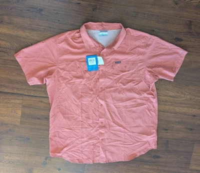 NEW Columbia Short Sleeve Peach Vented Shirt Men's XXL (27" pit-pit, 33" length) - Image 1 of 4