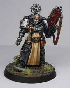 Black Templar Space Marine Veteran Painted Warhammer 40k Hero - Picture 1 of 5