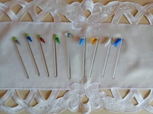  9 Verschieden Glas Bowlespieße Lauscha Traube Fisch Blume DDR Vintage Deko Lot - Bild 1 von 6