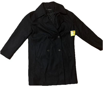 Women’s Double Breasted Halogen Black Small London Coat - Image 1 of 4