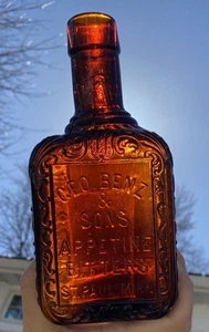 George Geo Benz & Sons Amber Appetine Bitters Bottle St. Paul, MN Minnesota - Picture 1 of 10