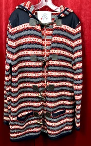 BB3 Or BB4 M L Black Fleece Merino Wool Toggle Coat Sweater Brooks Brothers Knit - Picture 1 of 5