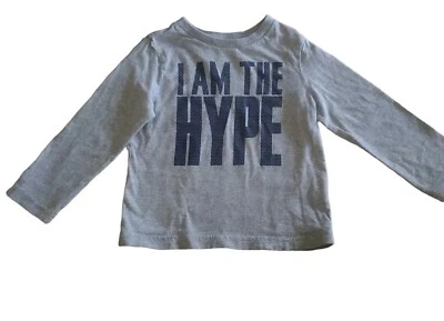 Children's Place Gray Longsleeve "I Am The Hype" Shirt Size 18-24 M - Image 1 of 4