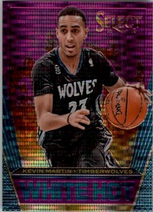 2013-14 Select White Hot Prizms Purple Basketball Card #45 Kevin Martin /99