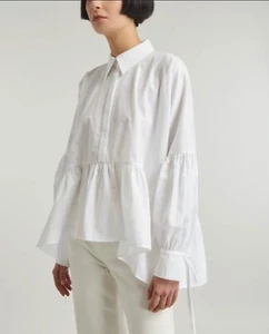 NEU MIT ETIKETT - CECILIE BAHNSEN WEISSE BAUMWOLLE ANDREA BLUSE GRÖSSE 8 US GRÖSSE 12 UK - Bild 1 von 10