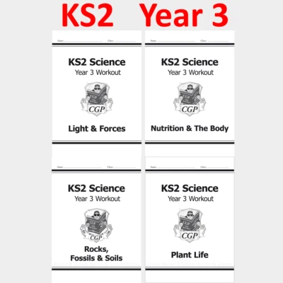 KS2 Year 3 Science Workouts with Answer 4 Books Bundle Ages 7-8 CGP - Image 1 of 4