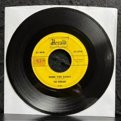 The Turbans,Herald 458,"When You Dance",US,7" 45,Script writing,1955 R&B, VG - Image 1 of 3