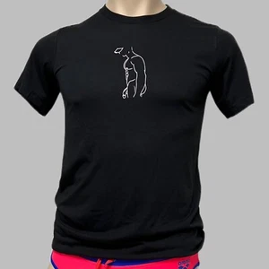 H.E.Arts Hombre Desnudo Estampado Personalizado Hombre Negro Algodón Camiseta Talla M L - Imagen 1 de 6