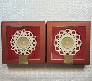 Lenox Snow Lights Snowflake Votive Tealight Candle Holder Set of 2 - Picture 1 of 4