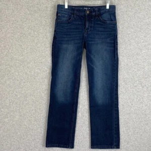 Cat & Jack Jeans Boys Youth 14 Blue Straight Leg Stetch Dark Wash Denim 29x27 - Picture 1 of 15
