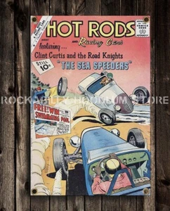 Hot Rod Vinyl Banner Sign 2' x 3' Racing Cars Comic Book Art Retro Vintage Style - Picture 1 of 1