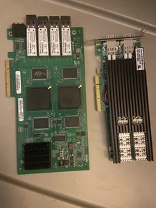 Lot 2 Dual 4-Port Fiber Optic Network Cards HP PCIx Qlogic Finisar Silicom - Picture 1 of 8