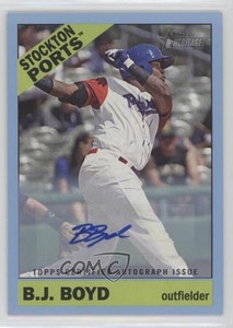 2015 Topps Heritage Minor League Edition Real One Blue Border /50 BJ Boyd Auto
