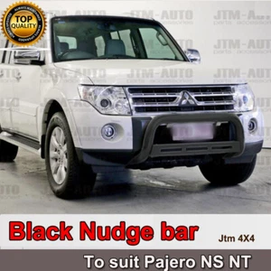 Nudge Bar 3" Black Steel to suit Mitsubishi Pajero NS NT 2006-2011 - Picture 1 of 5