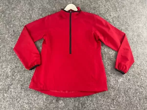 CUTTER & BUCK Jacket Mens Medium Red Half Zip CB Weathertec Windbreaker N246 - Picture 1 of 11