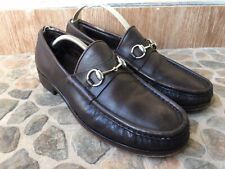 Gucci 015938 brown Leather Classic horsebit Men's loafers Size 9 D / USA 9.5
