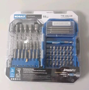 Kobalt Power Driving 55-Piece Set 1/4" Hex Shank Screwdriver Bit Nut Driver NEW - Picture 1 of 3