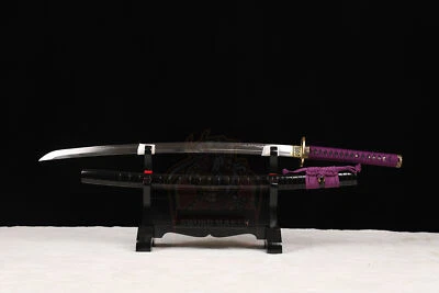Espada Katana Japonesa Unokubi Zukuri Full Tang T10Aço Argila Temperada Hamon Real - Imagem 1 de 4