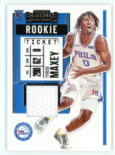2020-21 Contenders Rookie Ticket Swatches Tyrese Maxey #RS-TMX Rookie RC *READ*