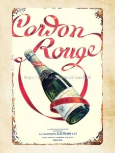 GH MUMM & Co. Cordon Rouge Champagne 1929 metal tin sign reproductions - Picture 1 of 4