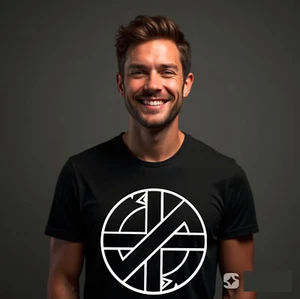 British Punk Rock Anarchy Retro T-Shirt, Crass Symbol Logo Tee Top - Bild 1 von 5