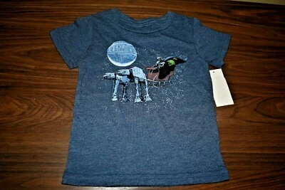 Boys Sz 18 Months 2T STAR WARS CHRISTMAS BLUE TEE SHIRT TOP NEW NWT sleigh - Image 1 of 3