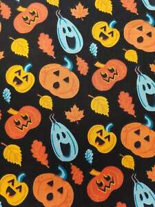 Tissu 100 % coton citrouille fantôme - parfait pour la décoration et les vêtements d'Halloween
