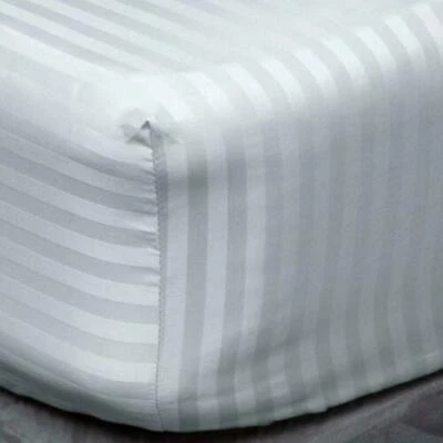 Extra Deep White Grey Fitted Sheet Egyptian Cotton Bed Sheets Double King Size
