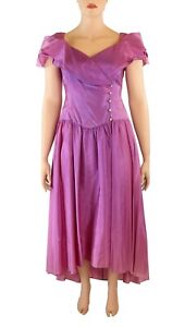 Unbranded Vintage 80s Purple Taffeta Party Prom Bridesmaid Dress sz 16