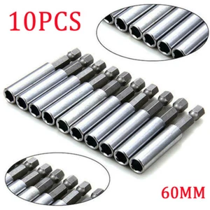 Adaptador de soporte de broca atornillador de impacto magnético zócalo de tornillo hexagonal de extensión de 10 piezas - Imagen 1 de 6