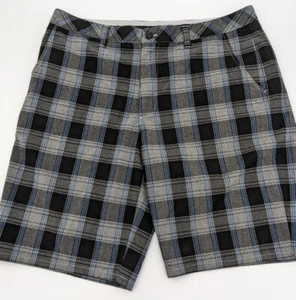 Travis Mathew Blue Gray Plaid Shorts Mens Size 36 x 10" Inseam - Picture 1 of 9