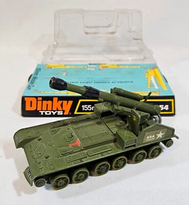 Vintage Dinky 654, 155mm Mobile Gun, 1970's, Made in England, Boxed - Picture 1 of 17
