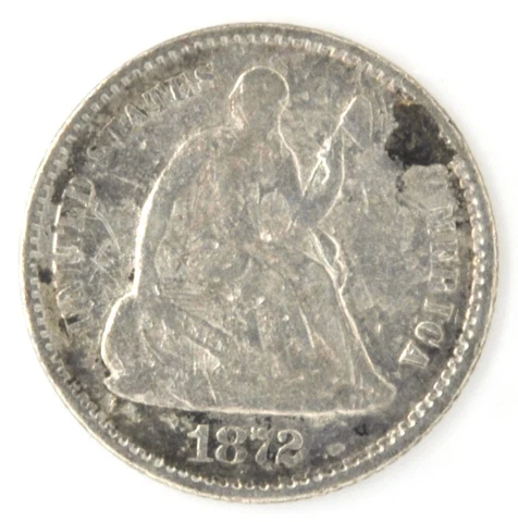 1872 Seated Liberty Half Dime US Silver 5 Cent Coin Philadelphia Mint Cover