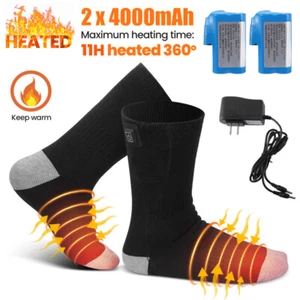 Electric Heated Socks Winter Thermal Warm Rechargeable Battery Skiing Hunting-US - Picture 1 of 81