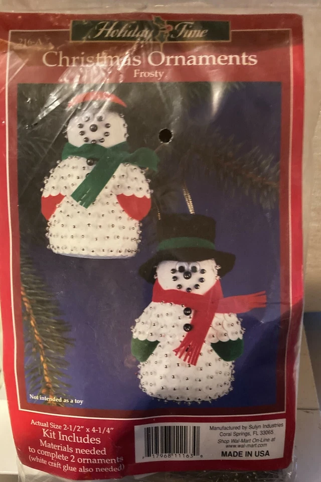Sulyn Frosty Snowman Christmas Beads and Sequins Ornament Kit for 2