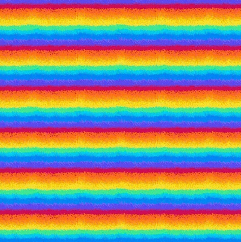 BOLT END 33 INCHES Timeless Treasures Slow and Steady Rainbow Cotton Fabric - Image 1 of 1