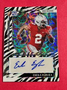 Emeka Egbuka 2022 Leaf Pro Set Zebra Refractor Auto 4/5 Buckeyes, Buccaneers - Bild 1 von 3