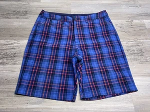 Tommy Bahama Shorts Mens Size 32 Blue Red Plaid Casual Chino Performance Golf - Picture 1 of 7