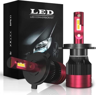 H4 LED Headlight Bulbs 10000LM (5000LM/Bulb) 6000K 60W IP68 LED Bulb  - Image 1 of 4