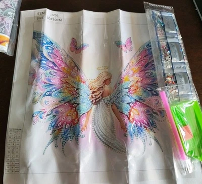 Diamond Painting 5D DIY PARTIAL 30x30cm 🐝 ANGEL 98 🐝 Free Post - Imagem 1 de 2