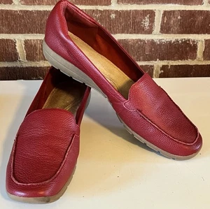 🥿 Easy Spirit Slipper Halbschuhe Gr. 11 schmal schönes rotes weiches Leder - Bild 1 von 17