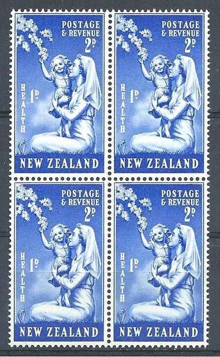 Nueva Zelanda 1949 Sc# B35 Enfermera y niño bloque 4 MNH Foto 1 de 1