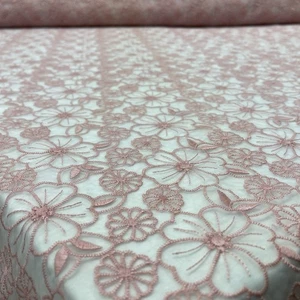 Pretty Floral LACE Organza Fabric Lingerie Dress Bridal Wedding 60” Off White - Picture 1 of 9