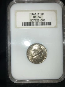1943 D Silver Jefferson Nickel, NGC MS66, Free shipping - Picture 1 of 2